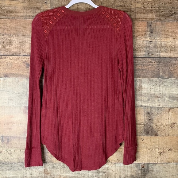 Lucky Brand rust orange blouse top long sleeve Size Small - Picture 8 of 11